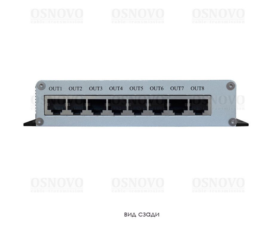 OSNOVO SP-IP8/100(ver.2) устройство грозозащиты для локальной вычислительной сети (скорость до 100 Мбит/с) на 8 портов