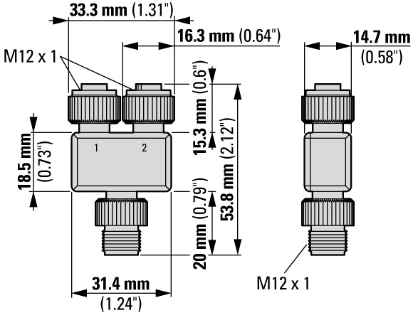 174703 Сплиттер SWD IP67, со штекер M12 на два гнезда M12, контакт 4 (SWD4-SP-4124)