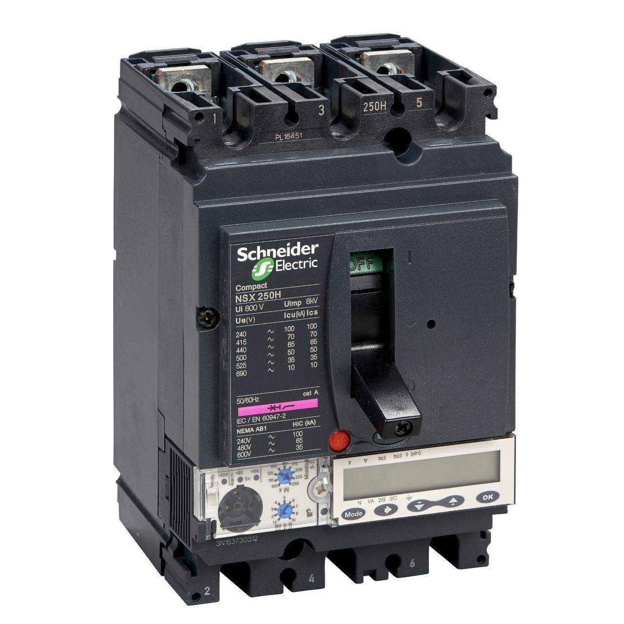 LV431795 Schneider Electric Автоматический выключатель NSX250H Micrologic 5.2A 70кА 3P3d 250A 