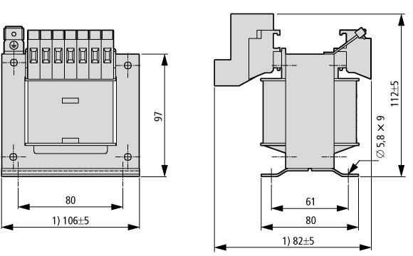 206924 Однофазный многообмоточный трансформатор , 200 ВА , 208- 600 В / 2x115 В (UTI0,2-115)