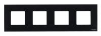 Рамка 4-постовая, серия Zenit, стекло чёрное