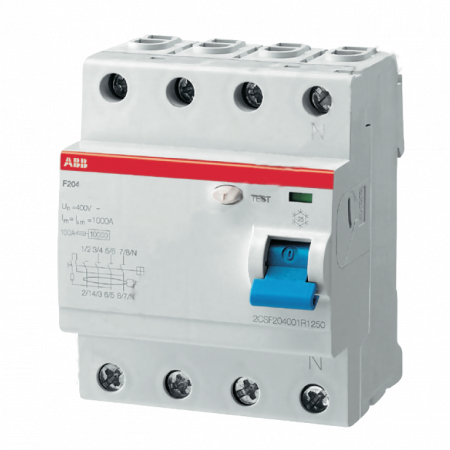 ABB Выключатель дифференциального тока 4мод.F204 AC-100/0,3 (2CSF204001R3900)