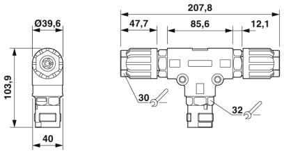 Phoenix contact 1411417 QPD T 4PE6,0 2X12-20 BK Т-распределитель