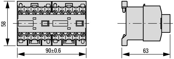 10245 Миниконтактор 9А, управляющее напряжение 48В (DC), 1НO доп. контакт, категория применения AC-3, АС4 (DILEM-10-G(48VDC))