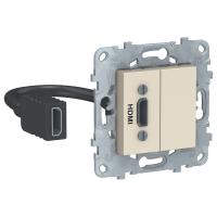 Schneider Electric NU543044 UNICA NEW розетка HDMI, бежевый