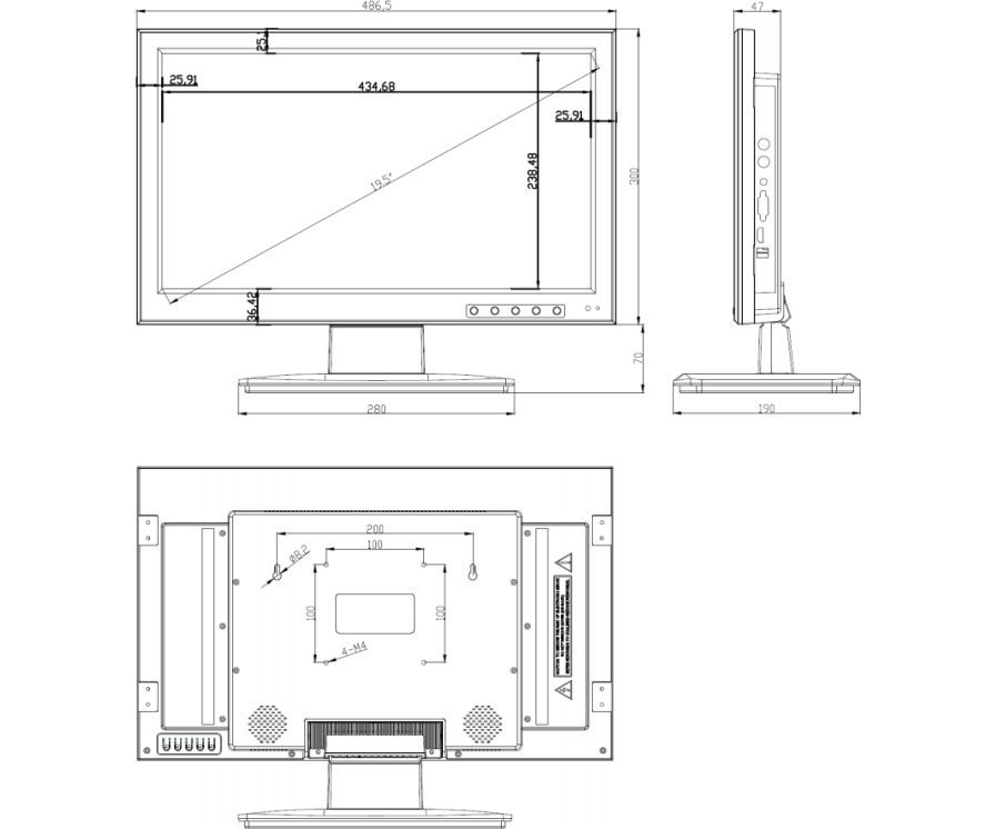 RVi-M19P V.2 монитор видеонаблюдения