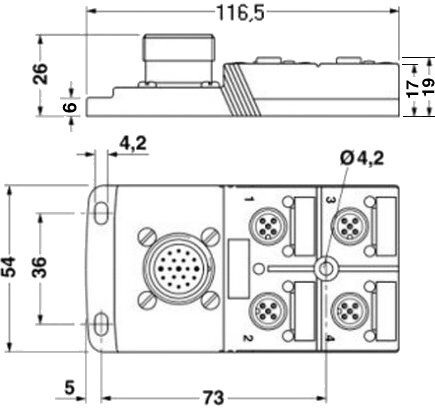 Phoenix contact 1692417 SACB-4/ 8-L-M23 Коробка датчика и исполнительного элемента