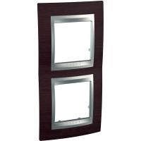 Schneider Electric MGU66.004V.0M3 UNICA TOP РАМКА 2-постовая, вертикальная, АЛЮМИНИЙ/ВЕНГЕ