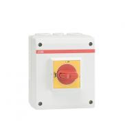 ABB 1SCA022459R6600 Рубильник в боксе OTP25BA4M красно-желтая рукоятка 2xM25+M16