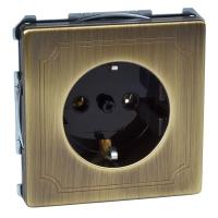 Schneider Electric MTN2401-4143 MERTEN МЕХАНИЗМ розетки 16А с з/к б/шт. АНТИЧНАЯ ЛАТУНЬ, QF SD