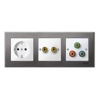 Schneider Electric MTN468819 MERTEN ЦЕНТР.ПЛАТА д/розетки с разъемом д/громкоговорителей ПОЛ.БЕЛЫЙ, SM