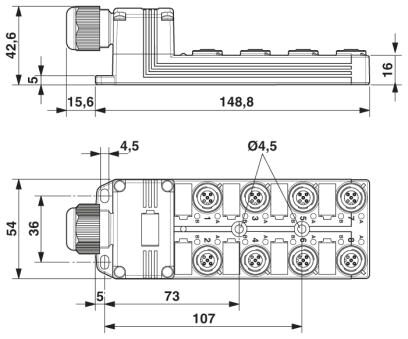 Phoenix contact 1452916 SACB-8/16-L-C GG SCO P Корпус коробки датчика и исполнительного элемента