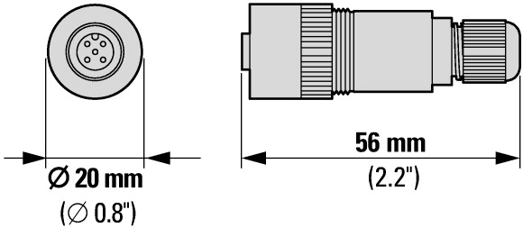 179547 Штепсельный разъем SWD IP67 с 5-полюсным гнездом для закручивания, для круглого провода SWD (SWD4-SF5-67)