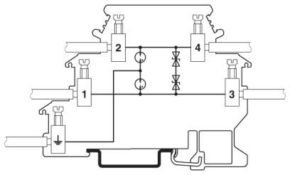 Phoenix contact 2839538 TT-2-PE/S1- 24DC Устройство защиты от перенапряжений
