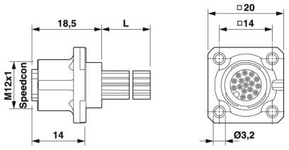 Phoenix contact 1441736 SACC-SQ-M12FS-17CON-20/0,5 Встраиваемые разъемы