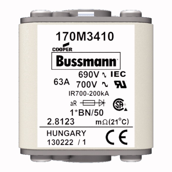 170M3410 Быстрый предохранитель 63A 690V 1*BN/50 AR UC
