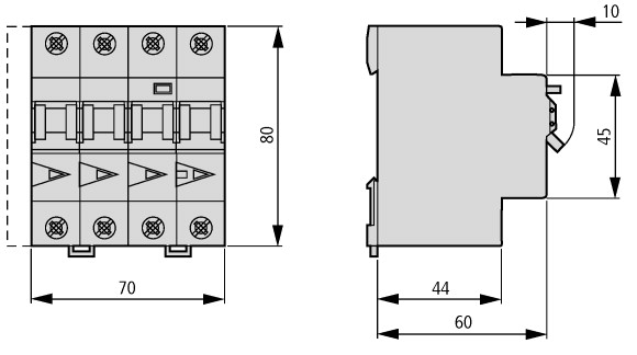 120672 Дифференциальный автоматический выключатель 16/0,03А, кривая отключения D, 3+N полюсов, откл. способность 6 кА (mRB6-16/3N/D/003-A)