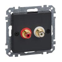 Schneider Electric MTN4350-0414 MERTEN МЕХАНИЗМ аудиорозетки, АНТРАЦИТ, SM