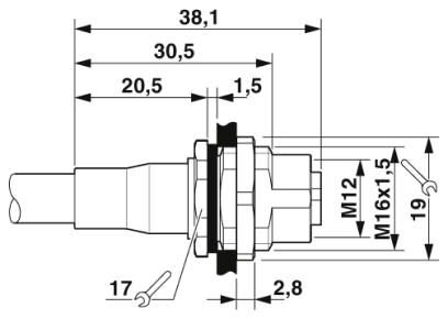 Phoenix contact 1534481 SACCBP-M12FS-5CON-M16/2,0-920 Встраиваемый соединитель для шинной системы