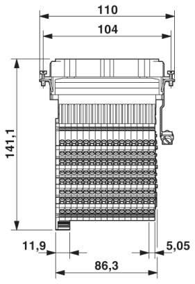 Phoenix contact 1580189 HC-D 64-A-TWIN-PEL-F Адаптер клеммного модуля
