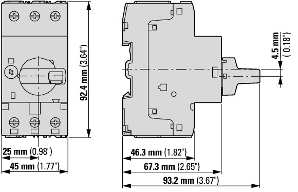 72728 PKM0-6,3 Автоматический выключатель без защиты от перегрузки MOELLER / EATON (арт.072728)