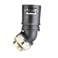 ABB 7TCA296170R0722 Фитинг AT, 45°, нейлон/никелированная латунь, черный/желтый, резьба 150, Ø54, AT54/150/S45/BLY, 2 шт.
