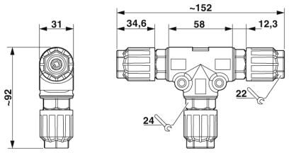 Phoenix contact 1424045 QPD T3PE2,5 3X6-10 BK Т-распределитель