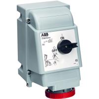 ABB 2CMA163264R1000 Розетка для тяжелых условий с выключателем и механической блокировкой 316MVS6WH, 16A, 3P+E, IP67, 6ч