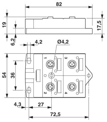 Phoenix contact 2981884 PSR-SACB-4/4-L-10,0PUR-SD Коробка датчика и исполнительного элемента