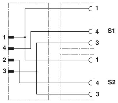 Phoenix contact 1458732 SAC-3P-M8Y/2X3,0-PUR/M 8FR Кабель для датчика / исполнительного элемента