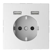 Schneider Electric MTN2366-6035 MERTEN SDL Розетка Schuko с 2 USB c зарядным устройством 2,4 A белый лотос