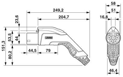 Phoenix contact 1627604 EV-GBG3PC-3AC16A-5,0M2,5ESBK01 Зарядный кабель AC