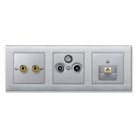 Schneider Electric MTN469360 MERTEN ЦЕНТР.ПЛАТА д/розетки с разъемом д/громкоговорителей АЛЮМИНИЙ, SM