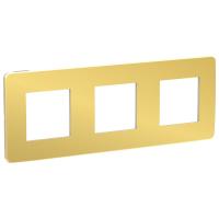 Schneider Electric NU280660 UNICA STUDIO рамка 3-постовая, ЗОЛОТО/бежевый