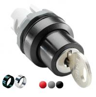 ABB 1SFA611282R3001 Переключатель M2SSK3-301 с ключом 2-х поз. с возвратом в среднее положение (только корпус) 45# (ключ Ronis 71) с кольцом из хромированного металла