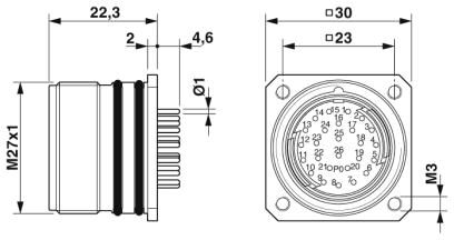Phoenix contact 1590378 HC-26S1N324100 Аппаратн. соединитель, задняя стенка