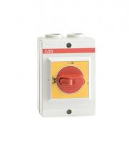 ABB 1SCA022399R6590 Рубильник в боксе OTP16KA3M до 16А 3х-полюсный, 1НО доп. контакт , красно-желтая ручка, резьба 4хМ20
