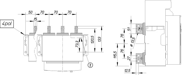183970 Connection 3p horizontal/vertical (IZMX-THV163-1)