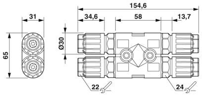 Phoenix contact 1414756 QPD H 4PE1,5 4X9-14 BK H-разветвитель