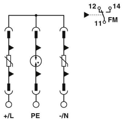 Phoenix contact 1033788 VAL-SEC-T2-2+F-120DC-FM Разрядник для защиты от импульсных перенапряжений, тип 2
