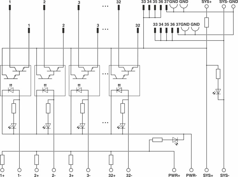 Phoenix contact 2908888 FLX-D37F/32OSC/24DC/DI/TDC3K Активный модуль