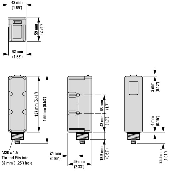 100547 Оптический датчик дальнего действия 100см, DC (E67-LRDP100-HDD)