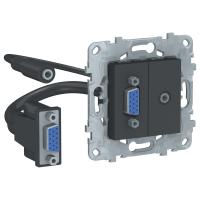 Schneider Electric NU593254 UNICA NEW розетка HD15+Minijack, антрацит