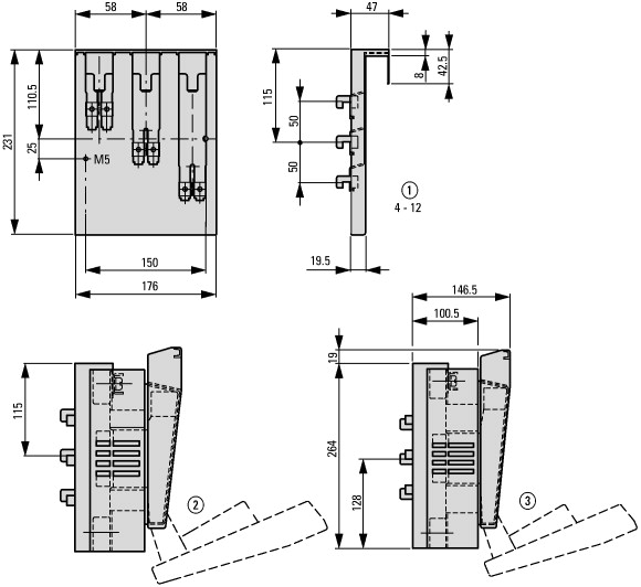 57491 Адаптер для крепления на шину, 250А (A-GSTA1/50)