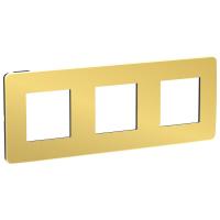 Schneider Electric NU280662 UNICA STUDIO рамка 3-постовая, ЗОЛОТО/антрацит