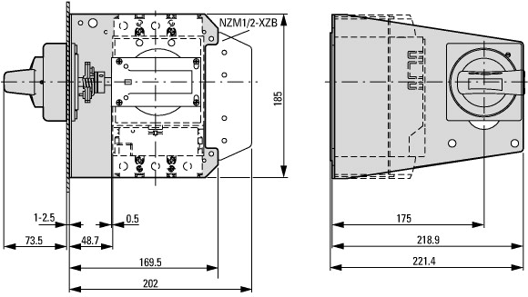 266664 Комплект для главного выключателя , управление слева от выключателя , 3P , NZM 2 (NZM2-XSM-L)