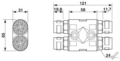 Phoenix contact 1423973 QPD H3PE2,5 BK H-разветвитель