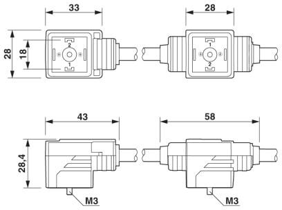Phoenix contact 1458017 SAC-10,0/0,1-116/2XA-1L-Z Кабель двойного разъема клапана
