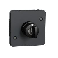 Schneider Electric MUR35061 MUREVA S МЕХАНИЗМ ПЕРЕКЛЮЧАТЕЛЯ с ключом на 3 положения, 3А, АНТРАЦИТ, IP55