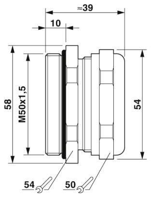 Phoenix contact 1636512 KV-M-M50-GD-(10) Кабельный ввод